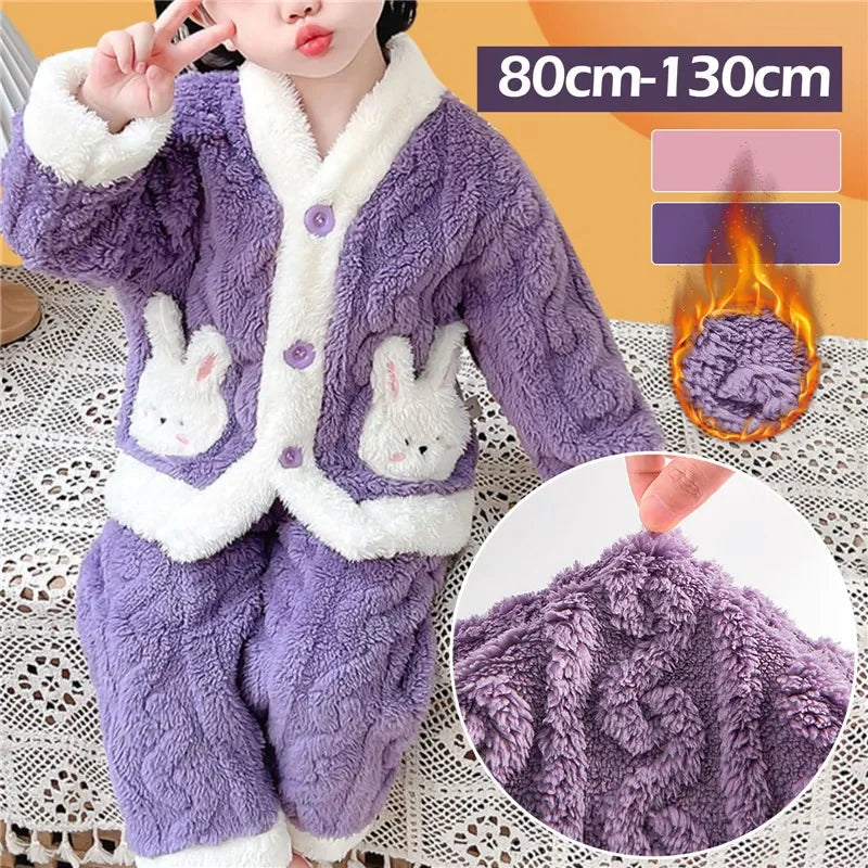 Autumn and Winter Children Pajamas | Warm Kids Sleepwear Set