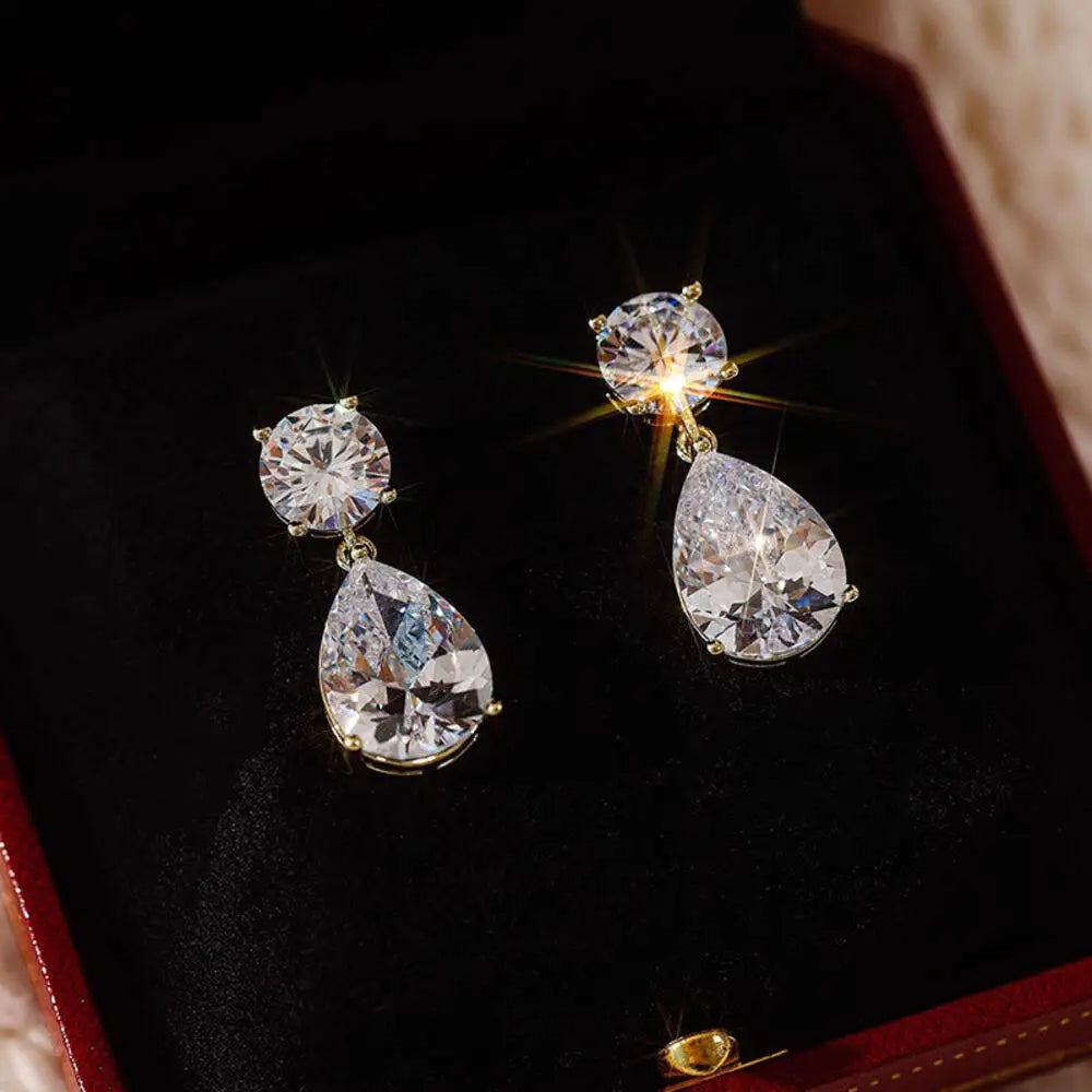 3CT D-Color VVS1 Moissanite Drop Earrings – 925 Sterling Silver Minimalist Jewelry