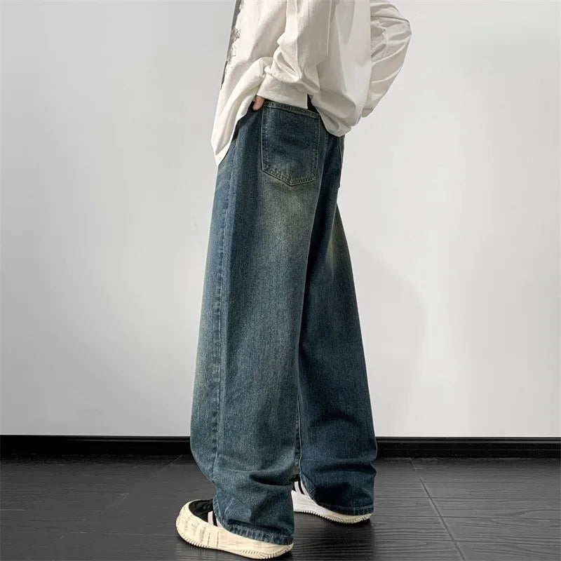 Men’s Streetwear Loose Fit Denim Pants