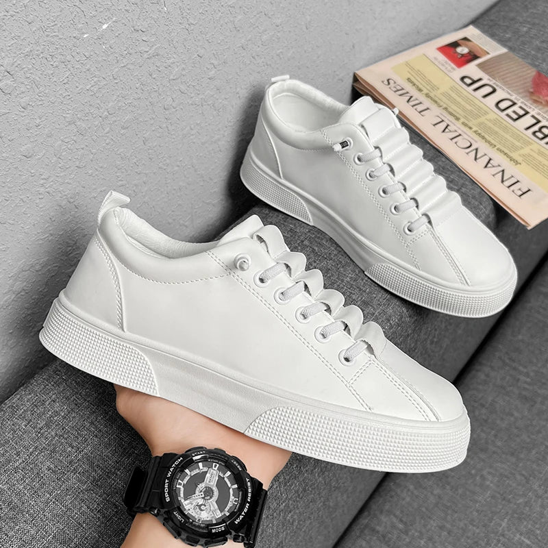 Men’s Casual Lightweight PU Leather Sneakers