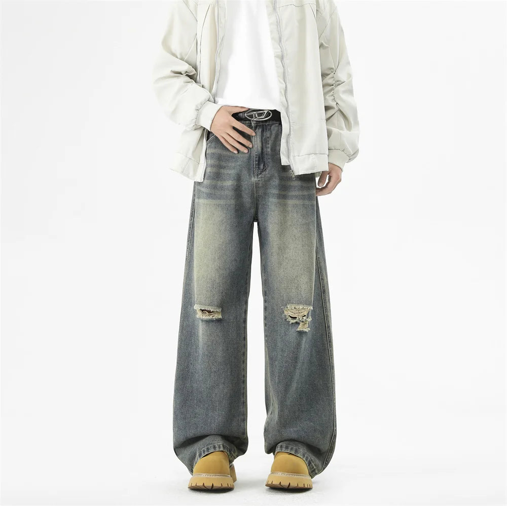 Trendy Men’s High Street Ripped Jeans