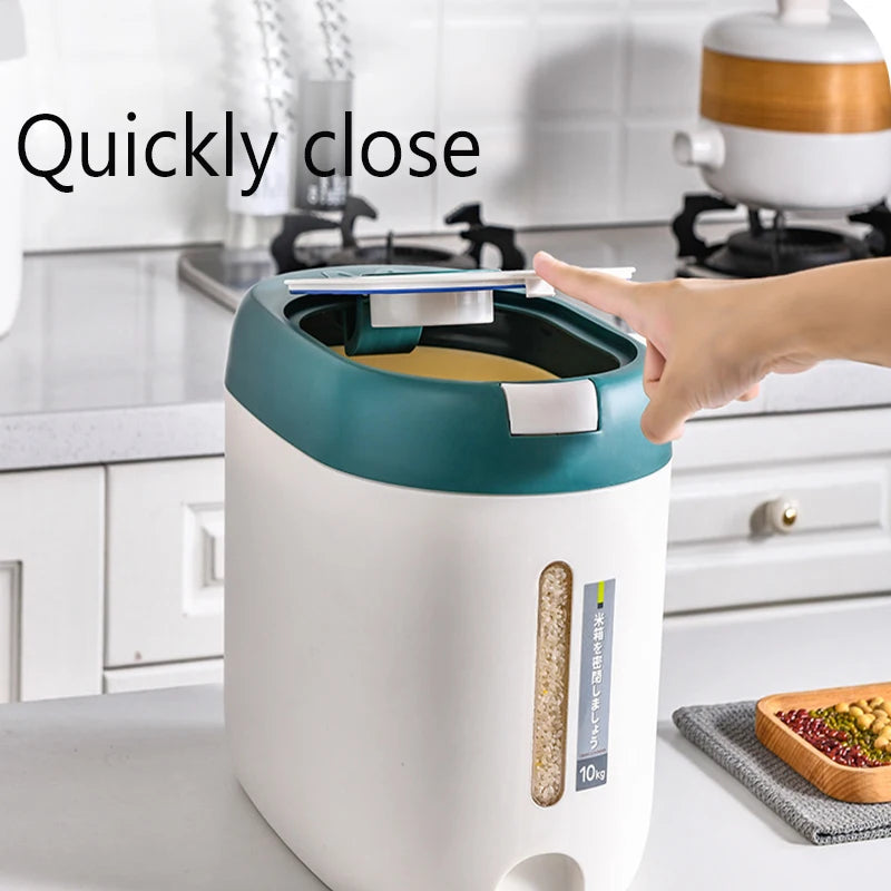 XIAOGUI 5KG/10KG Rice Dispenser – Airtight Kitchen Storage Container for Rice, Cereal & Dry Foods