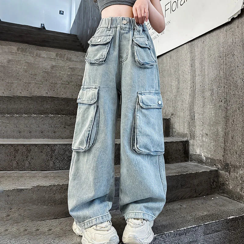 Girls' Hip-Hop Baggy Jeans