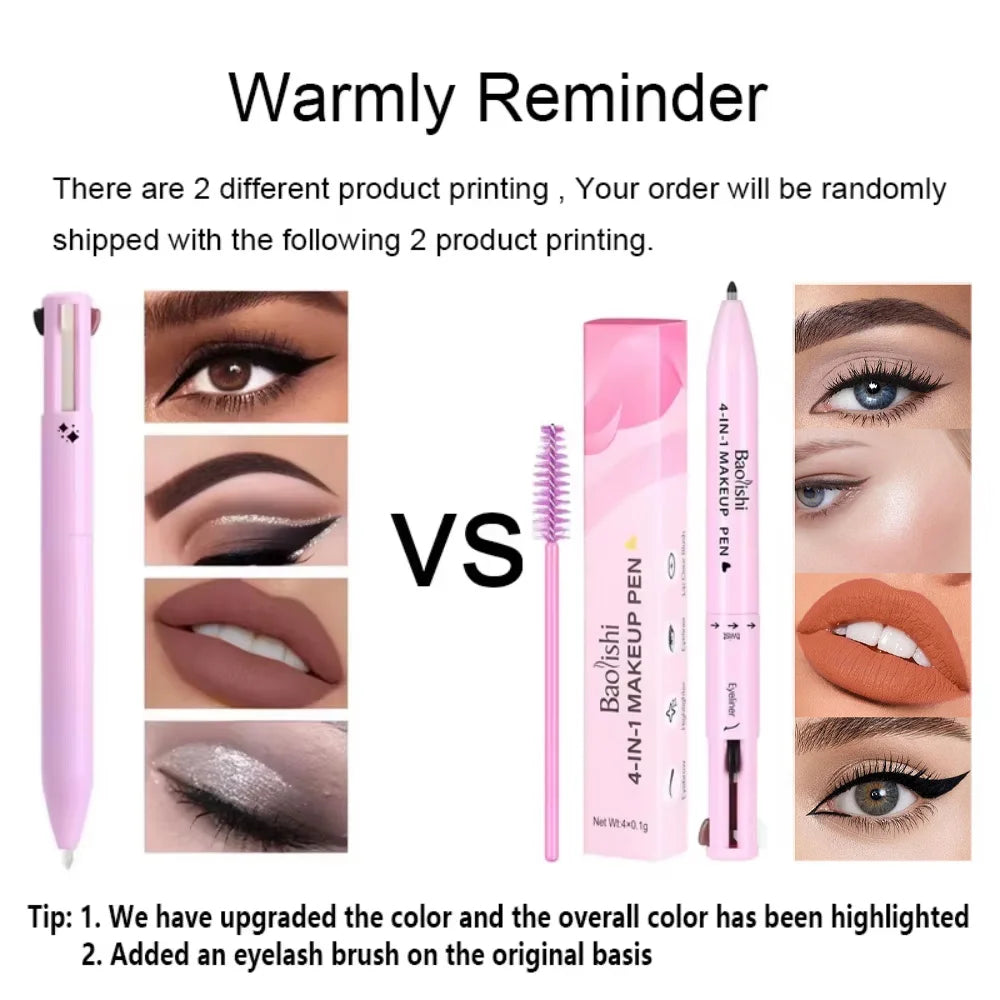 4-in-1 Silky Eye Shadow Eyeliner Pen – Waterproof, Sweat-Resistant Long-Lasting Eye Makeup | Easy-Apply Eye Cosmetics