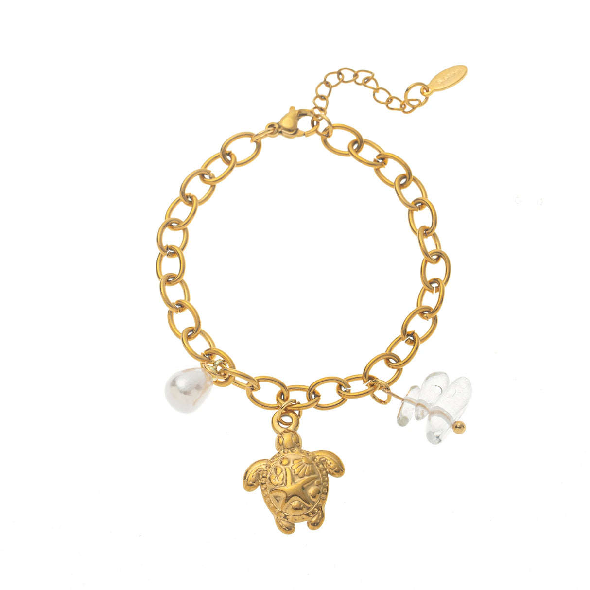 Gold-Plated, Handmade, Colorful, Braided Bracelet with Multiple Pendants