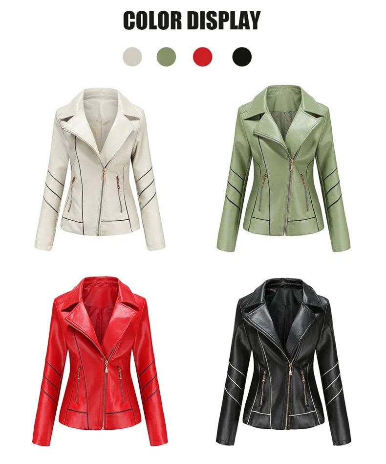 Women's PU Faux Leather Biker Jacket