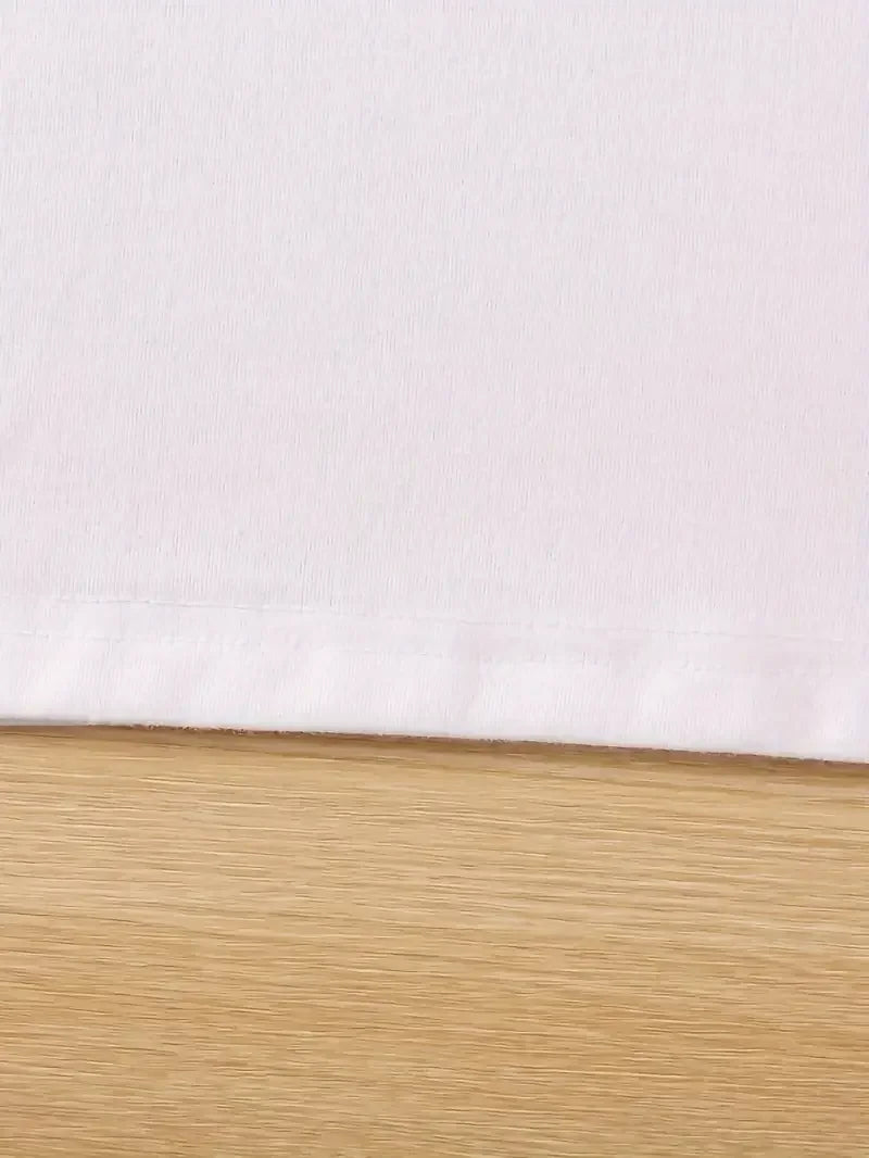 Funny Cat Women Summer White Print T-shirt