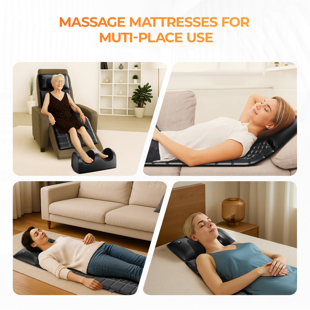 Foldable Massage Mattress with Smart Heating & Timer – Full-Body Relaxation Mat, Portable Heated Massage Pad for Home Use