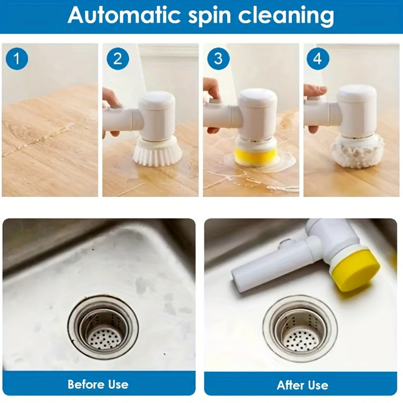 Electric Spin Cleaning Brush – USB Rechargeable Cordless Power Scrubber for Kitchen & Bathroom