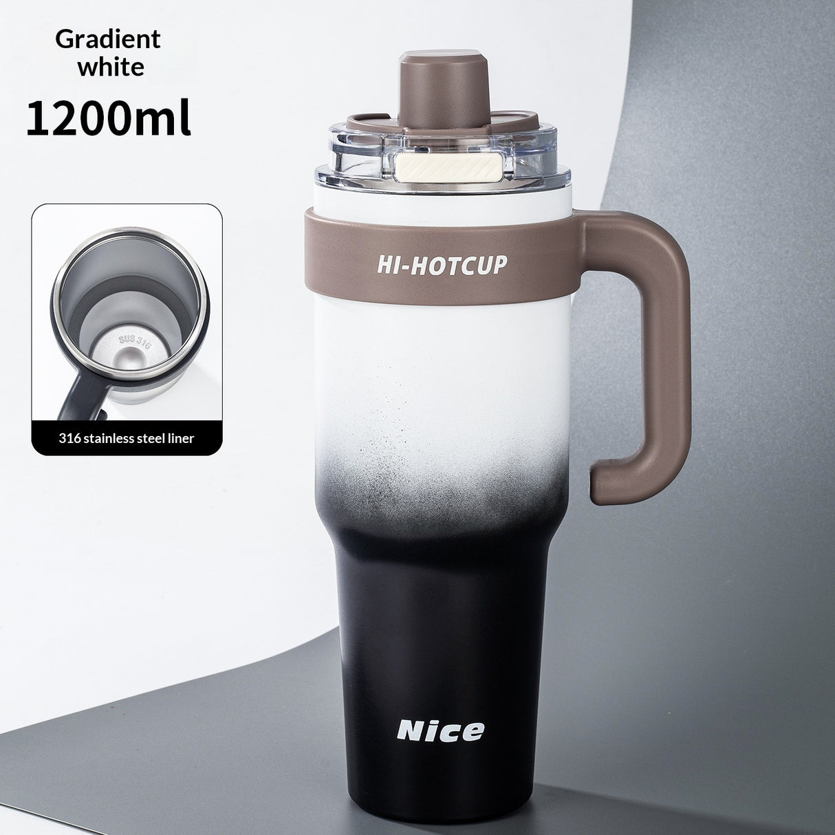 Ceramic-Lined Insulated Water Mug – Stainless Steel, Straw Lid, Perfect for Travel & Outdoors