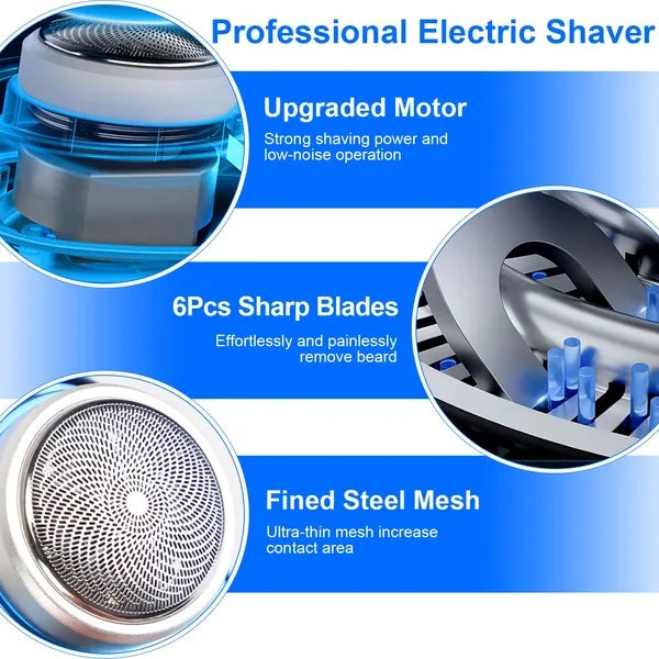 Portable Electric Shaver with LED Display – Type-C Rechargeable Mini Beard & Face Razor | Compact Travel Grooming Shaver