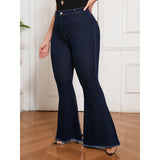 Curvy Fit High Waisted Flared Jeans For Women Plus Size Sret