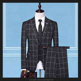Men’s Checkered Three-Piece Suit – Professional Work Suit | Modern Business & Formal Men’s Clothing Trend