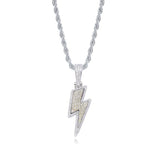 Lightning Hip Hop Pendant Necklace – Micro-Inlaid Zircon Fashion Jewelry, Trendy Hip Hop Street Style Accessory