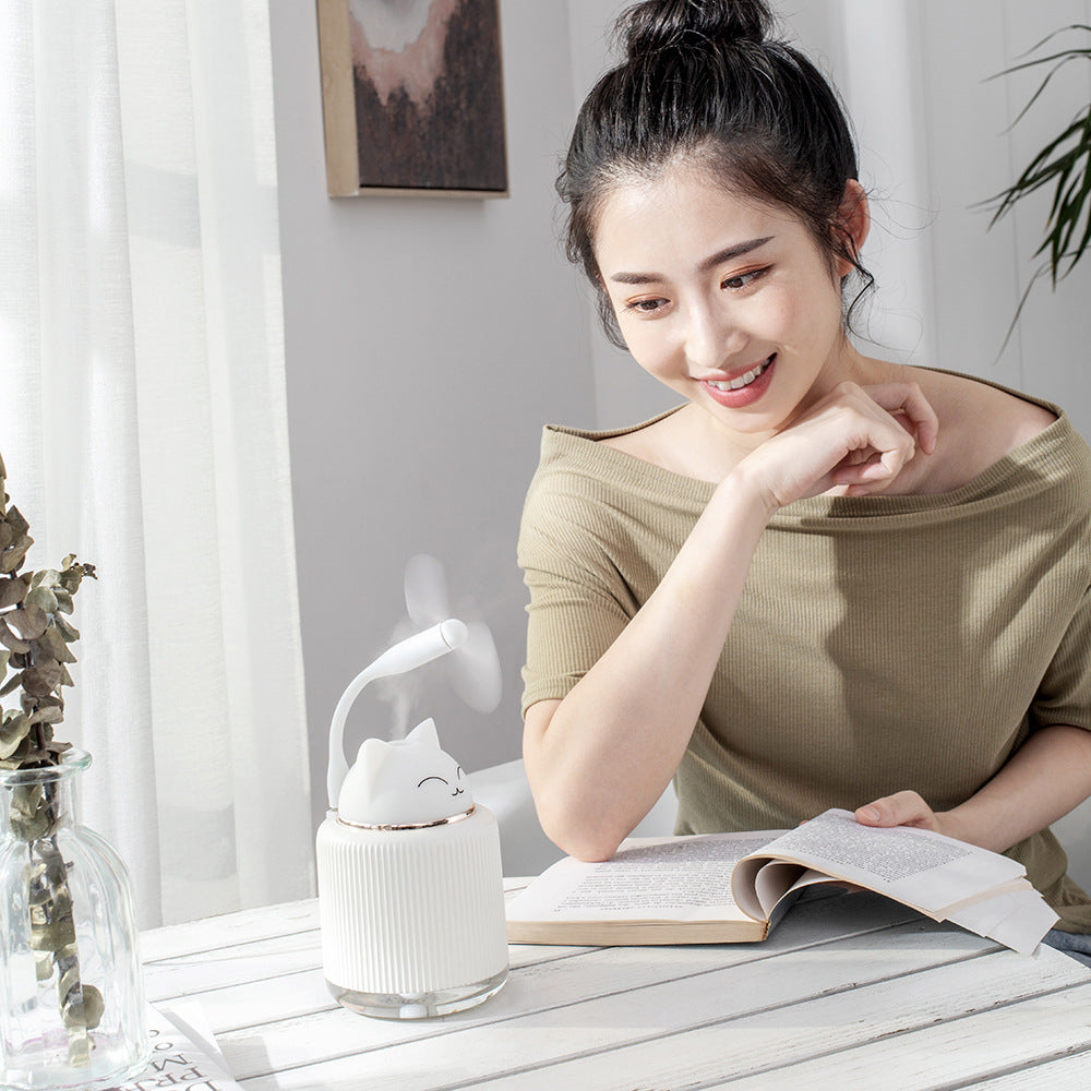 Ultrasonic Air Humidifier for Home & Office – Cartoon Rabbit 250ML USB Essential Oil Diffuser with LED Night Light