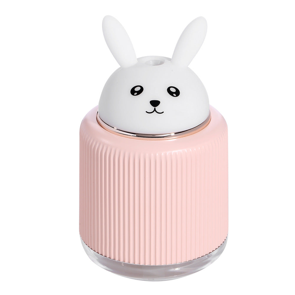 Ultrasonic Air Humidifier for Home & Office – Cartoon Rabbit 250ML USB Essential Oil Diffuser with LED Night Light