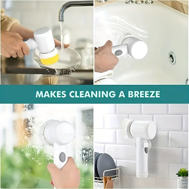Electric Spin Cleaning Brush – USB Rechargeable Cordless Power Scrubber for Kitchen & Bathroom