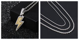 Lightning Hip Hop Pendant Necklace – Micro-Inlaid Zircon Fashion Jewelry, Trendy Hip Hop Street Style Accessory