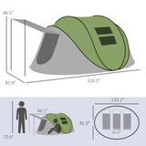 Pop-Up Camping Tent with Porch & Carry Bag – 2–3 Person, 3000mm, Waterproof, Green