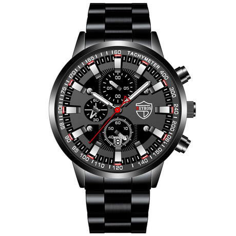 Men’s Stainless Steel Quartz Wristwatch – Waterproof, Analog Watch