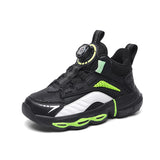 Autumn And Winter Non-slip Outdoor New Rotating Buckle Children's Waterproof Leather Basketball Shoes