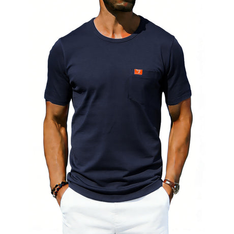 Men’s Loose‑Fit Retro Crew‑Neck Casual Short‑Sleeve T‑Shirt – Simple Vintage‑Style Everyday Tee