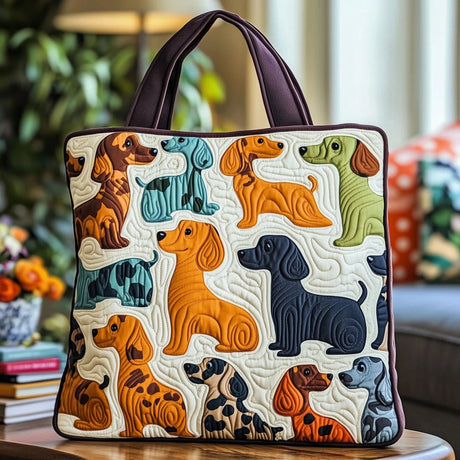 Lightweight Canvas Dog Print Tote & Shoulder Bag – 300g Casual Reusable Shopping Handbag