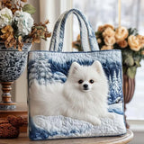 Lightweight Canvas Dog Print Tote & Shoulder Bag – 300g Casual Reusable Shopping Handbag