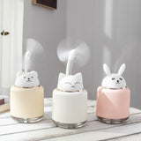 Ultrasonic Air Humidifier for Home & Office – Cartoon Rabbit 250ML USB Essential Oil Diffuser with LED Night Light