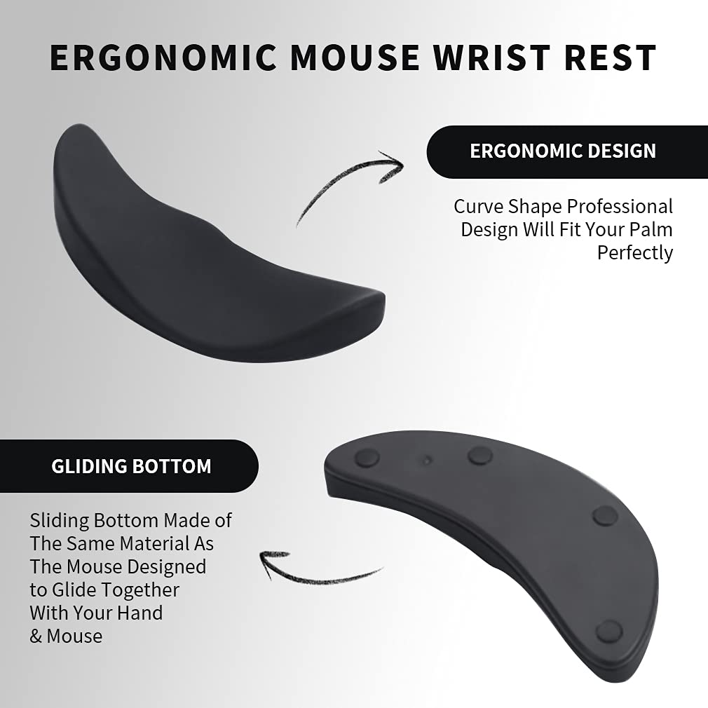 Ergonomic Mouse Wrist Rest Mouse Pad – Silicone Gel Non-Slip Streamline Wrist Support Mat for Office, Gaming & PC Use