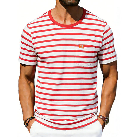 Men’s Loose‑Fit Retro Crew‑Neck Casual Short‑Sleeve T‑Shirt – Simple Vintage‑Style Everyday Tee