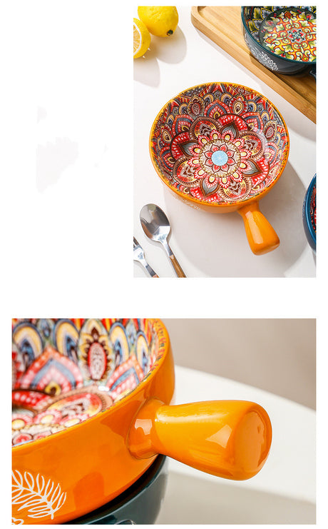 Glazed Ceramic Salad & Dessert Bowl – Household Serving Bowl for Salad, Fruit, Snacks & Desserts