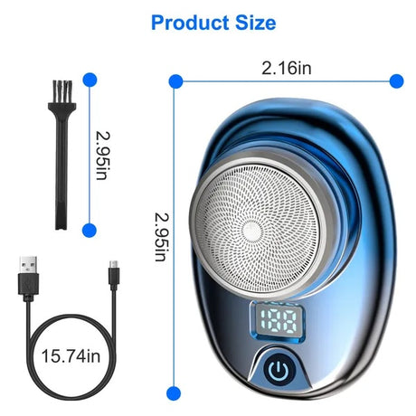 Portable Electric Shaver with LED Display – Type-C Rechargeable Mini Beard & Face Razor | Compact Travel Grooming Shaver