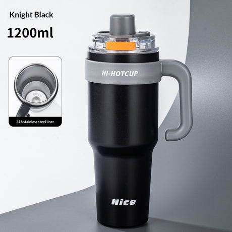 Ceramic-Lined Insulated Water Mug – Stainless Steel, Straw Lid, Perfect for Travel & Outdoors