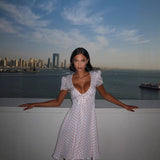 Summer New Arrival Sexy Low-Cut Dress with Bow Decoration – Elegant Bodycon Mini Dress for Women