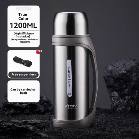 40oz Insulated Travel Mug – 1200ml Leakproof Thermal Water Bottle (48 Hours Temp Retention)