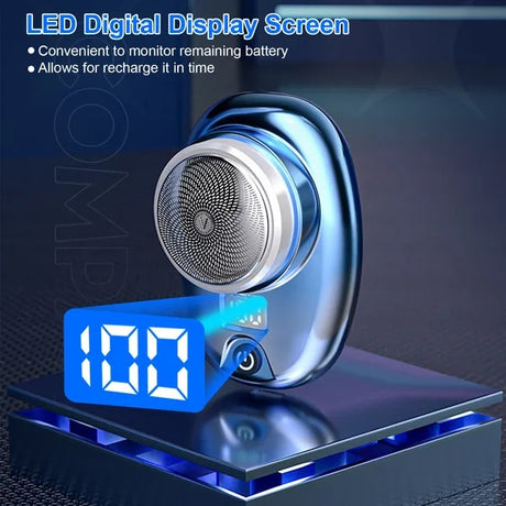 Portable Electric Shaver with LED Display – Type-C Rechargeable Mini Beard & Face Razor | Compact Travel Grooming Shaver