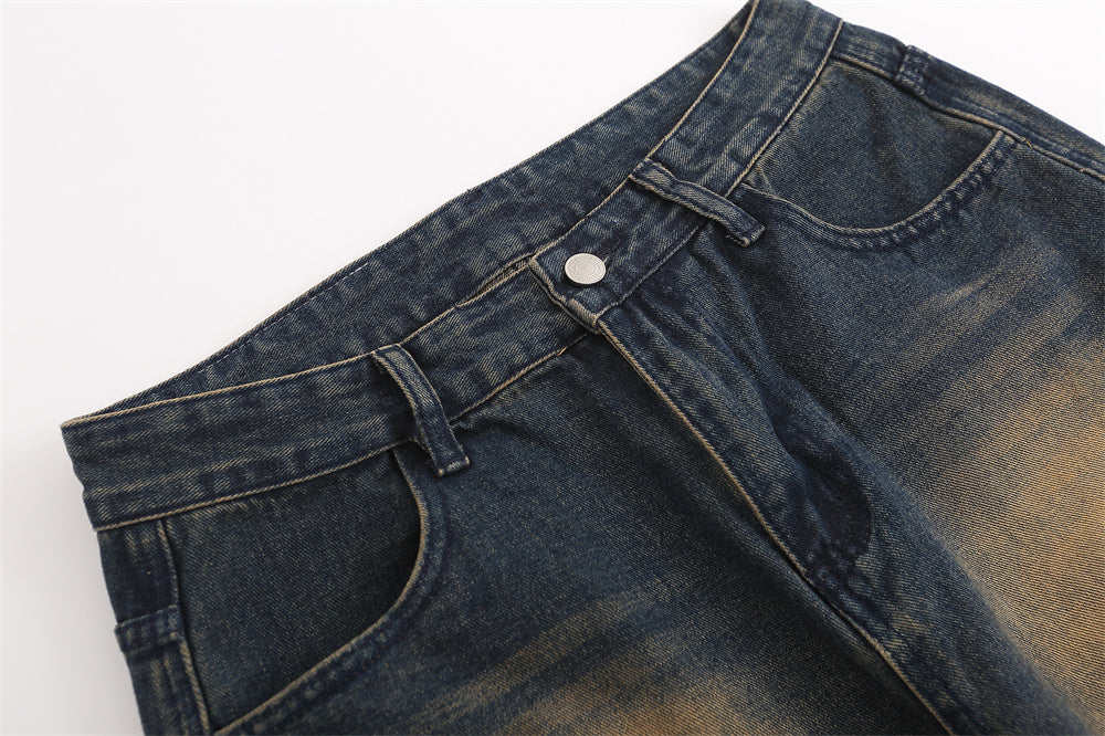 Men’s Fashion Personality Straight Jeans – Casual Trendy Straight-Leg Denim Pants | Everyday Streetwear Jeans for Men