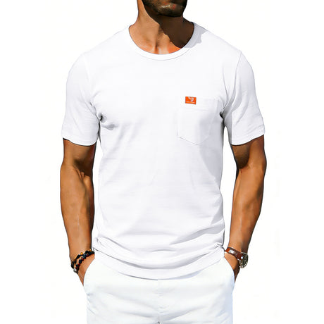 Men’s Loose‑Fit Retro Crew‑Neck Casual Short‑Sleeve T‑Shirt – Simple Vintage‑Style Everyday Tee