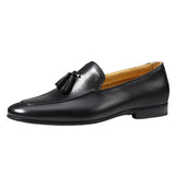 Men’s Premium Leather Tassel Loafers – Breathable Summer Style
