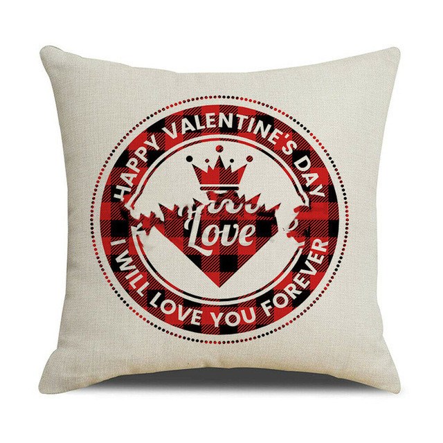 Valentine’s Day Red Pillowcase Cushion Cover – Romantic Heart Throw Pillow Cover for Sofa, Bed & Home Decor