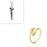 Love Hug Necklace – Unisex Minimal Clavicle Chain | Romantic Couple Jewelry Gift