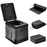 Portable Foldable Camping Toilet with Lid & Carry Bag - Emergency Travel Potty for Car, Hiking & Boating