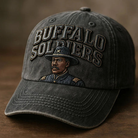 Embroidered Buffalo Soldiers Vintage Cap – U.S. Anniversary Commemorative Snapback Hat, Military Heritage Tribute