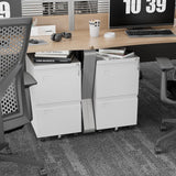 2 Drawers Mobile File Cabinet, Metal Under Desk Cabinet With Lock, For Office & Home, Legal Letter Size, Assembly Required White