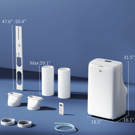 14000 BTU Portable AC – Dual Hose, Inverter, Cool/Dehumidify/Fan, for 700 Sq. Ft, with Window Kit