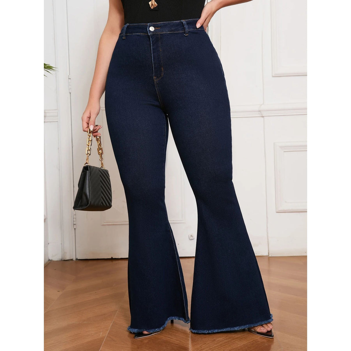 Curvy Fit High Waisted Flared Jeans For Women Plus Size Sret