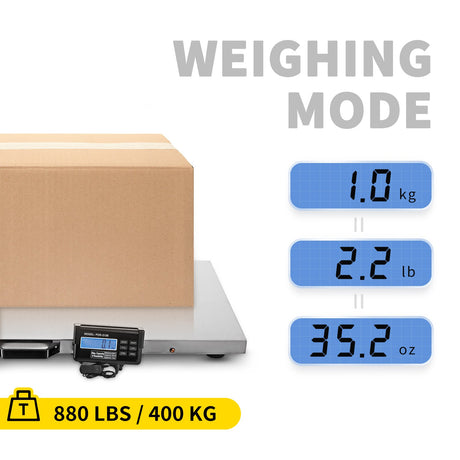 880lb Heavy-Duty Livestock Scale – Large Stainless Steel Platform Digital Floor Scale for Animals, Shipping & Industrial Use (40.6×20.9 in)