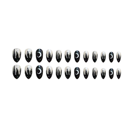 Black Flame Star Moon Nail Polish – Gothic Nail Art Varnish for Nail Enhancement