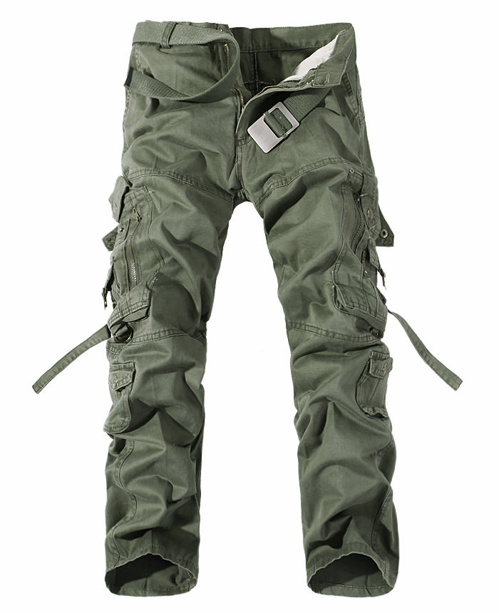 Men’s Washed Multi-Pocket Cargo Pants – Durable Tactical Work & Casual Utility Trousers